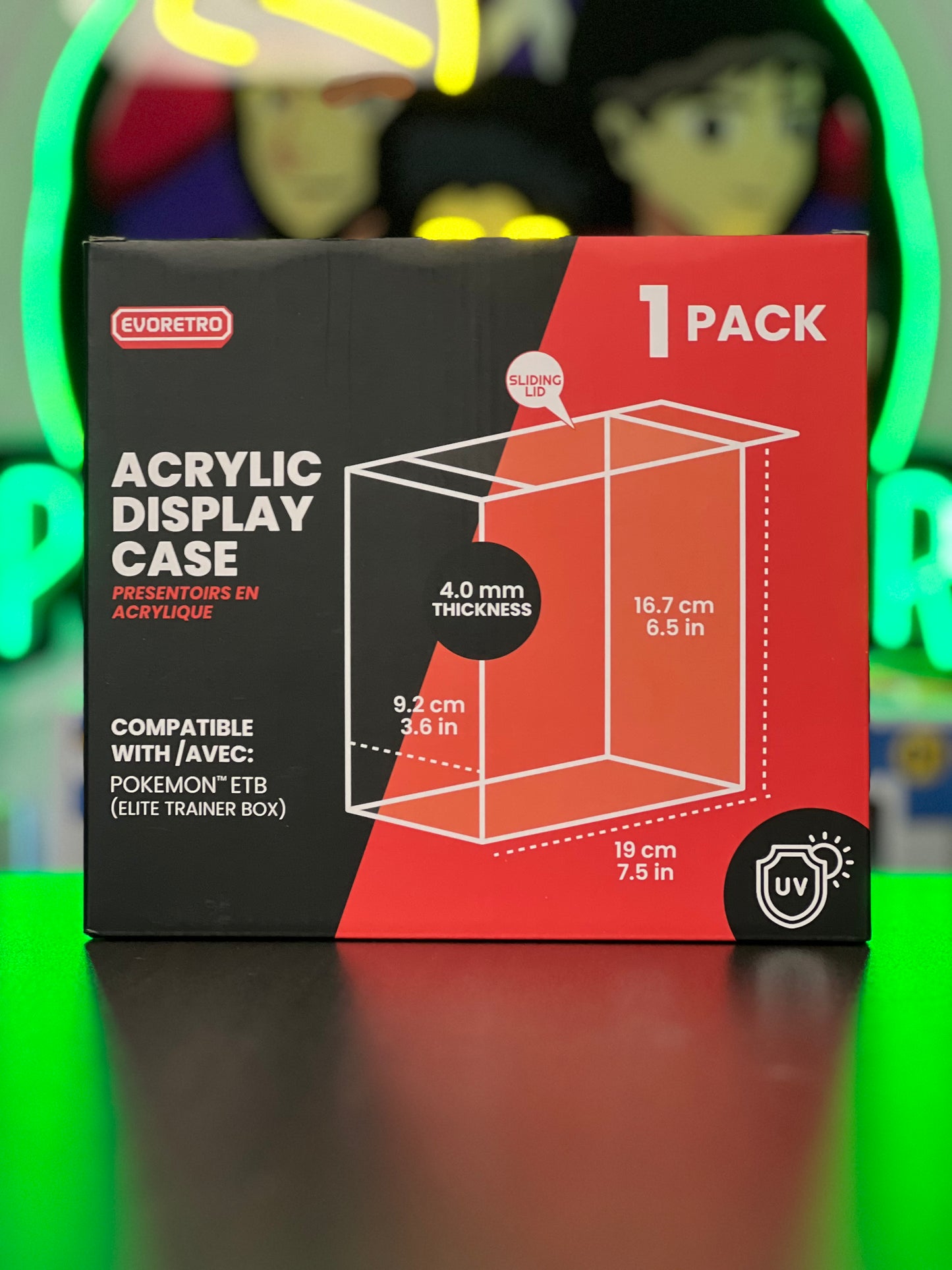 EVORETRO Acrylic Pokemon ETB Display Case - 4.0mm Thick ETB Case - Premium Protective Display Case for Pokemon Elite Trainer Boxes