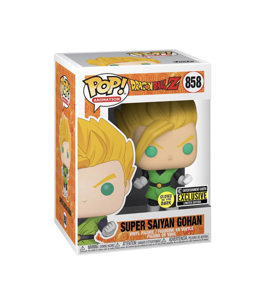 Dragon Ball Z Super Saiyan Gohan Glow-in-the-Dark Funko Pop! Vinyl Figure #858 - Entertainment Earth Exclusive