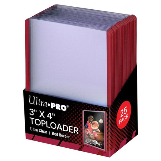 Toploader: 25 Ultra pro 3" x 4" Colored Border Toploaders