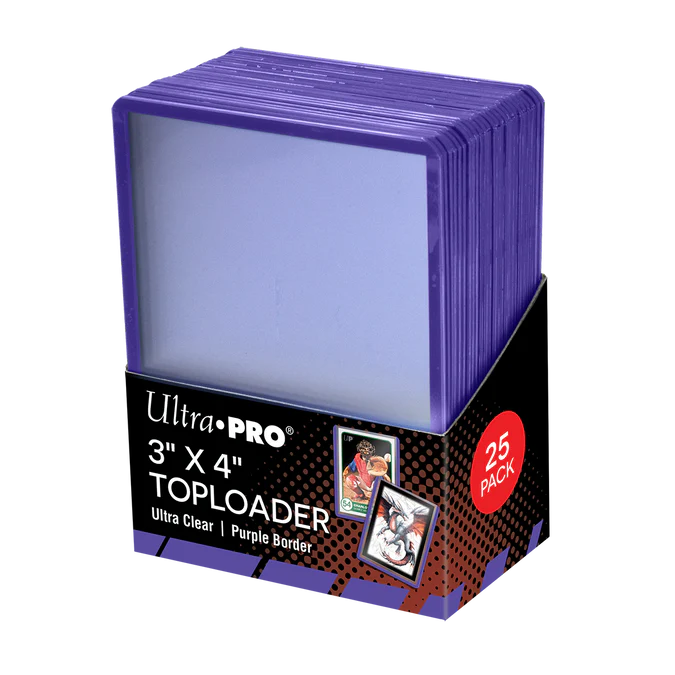 Toploader: 25 Ultra pro 3" x 4" Colored Border Toploaders