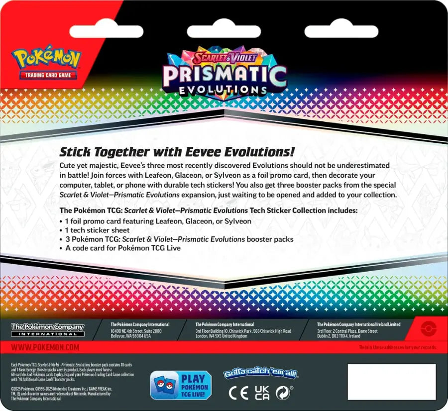 Pokémon TCG: Scarlet & Violet 8.5: Prismatic Evolutions: Tech Sticker Collection